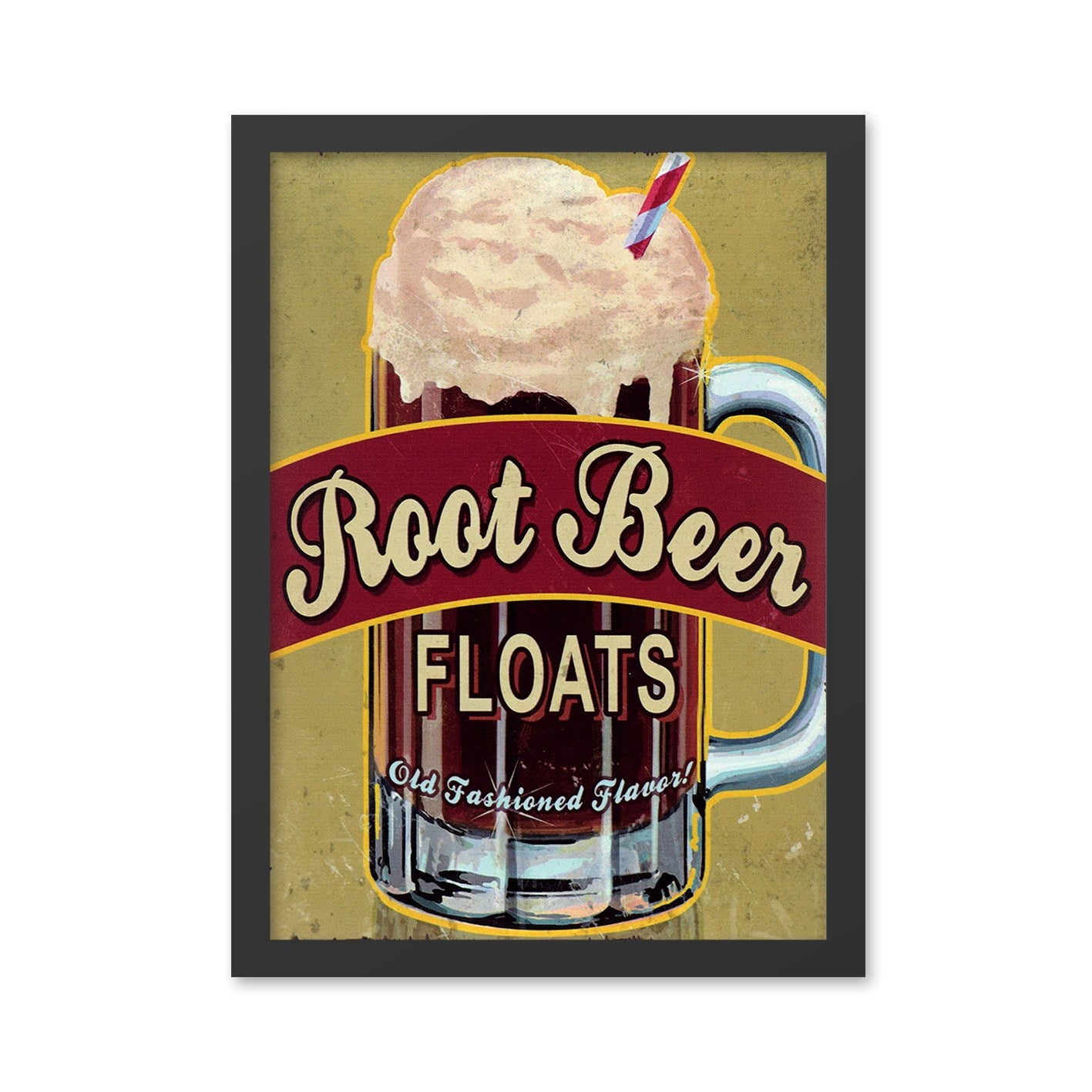 Quadro Decorativo “Root Beer” 35x45 cm em MDF, Multicolor, Impressão UV, Moldura em Poliestireno 2 cm