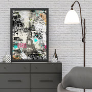 Quadro Decorativo Paris 55x75 cm – MDF com Moldura em Poliestireno, Multicolor, Impressão UV