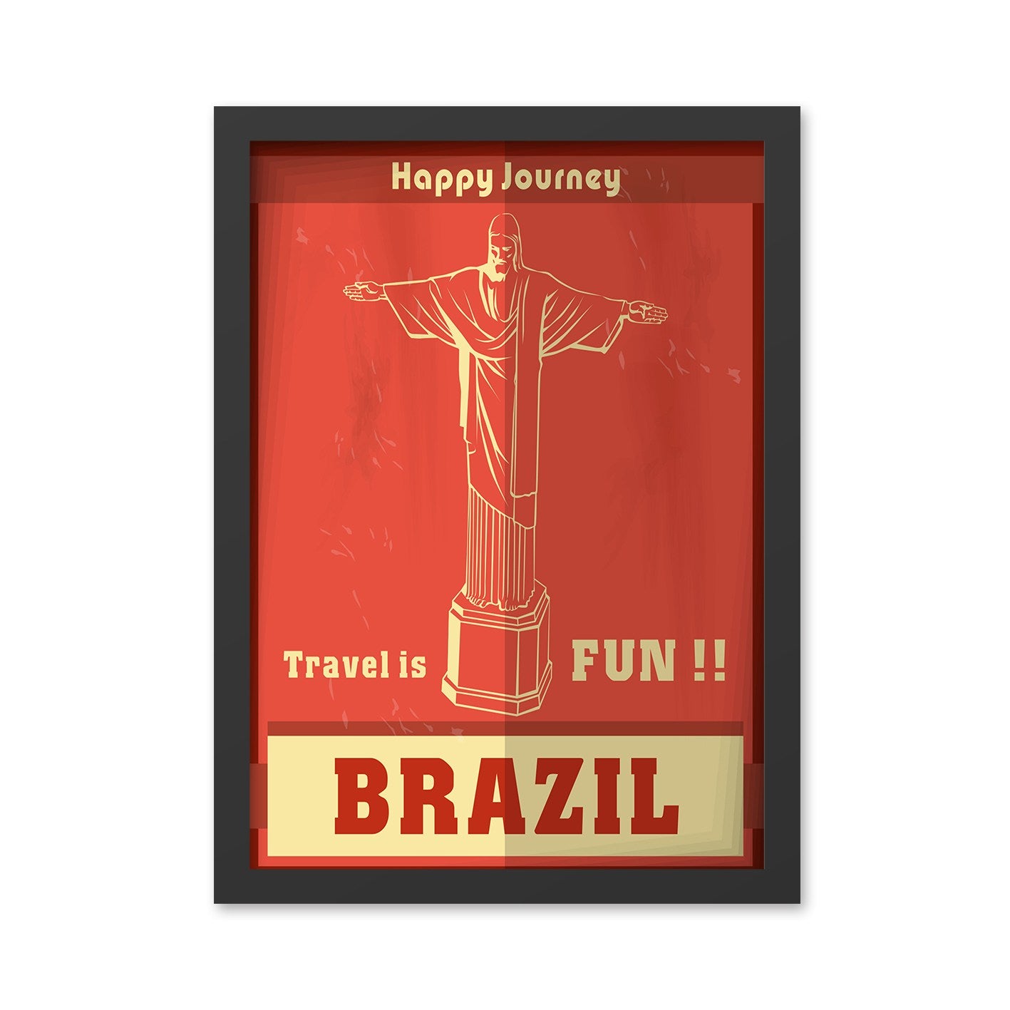 Quadro Decorativo “Brasil” 35x45 cm em MDF – Impressão UV, Multicolor, Moldura de Poliestireno 2 cm, Pronto a Pendurar