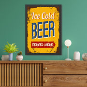 Quadro Decorativo Ice Cold Beer 40 x 55 cm – MDF com Moldura, Multicolor, Impressão UV