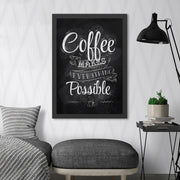 617CLT1184 Coffee 2 – Quadro Decorativo em MDF 55x75 cm, Preto e Branco, Moldura em Poliestireno 2 cm, Impressão UV, pronto a pendurar