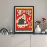 Quadro Decorativo Chef’s Special 35x45 cm, Multicolor – MDF com Moldura em Poliestireno (2 cm) e Impressão UV