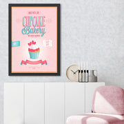 Quadro Decorativo Cupcake Bakery 40x55 cm – MDF com Moldura em Poliestireno, Impressão UV, Multicolor, Pronto a Pendurar