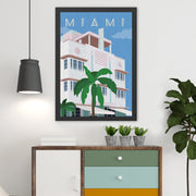 Quadro Decorativo Miami 40 x 55 cm – Multicolor, MDF, Moldura em Poliestireno 2 cm, Impressão UV, pronto a pendurar