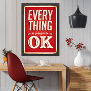 Quadro Decorativo em MDF "Everything OK 2" 40x55 cm, Multicolor, Impressão Digital UV, Moldura em Poliestireno 2 cm