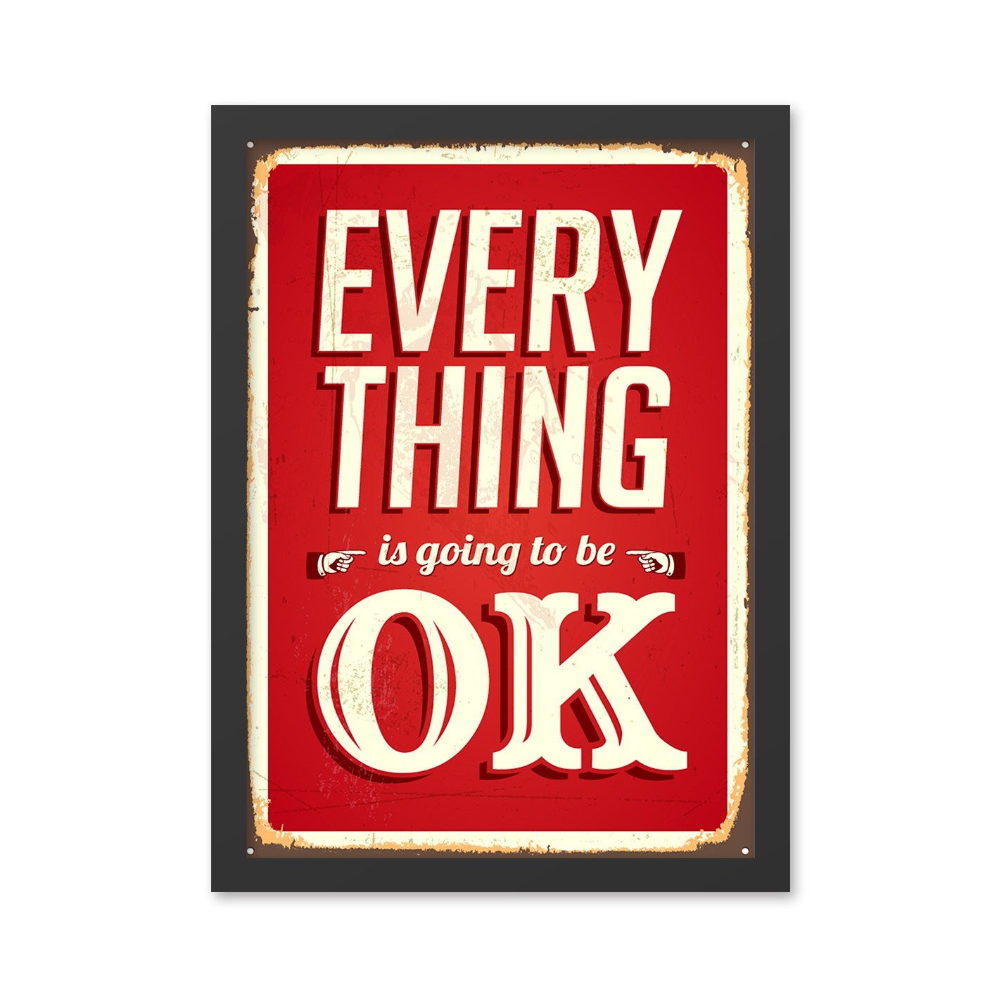 Quadro Decorativo Everything OK 2 (55x75 cm) – MDF, Moldura em Poliestireno, Multicolor, Impressão UV