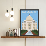 Quadro Decorativo Taj Mahal 40x55 cm em MDF, Multicolor, Impressão UV com Moldura