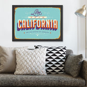 Quadro Decorativo em MDF “California” 35x45 cm – Multicolor, Impressão UV, Moldura em Poliestireno (2 cm)