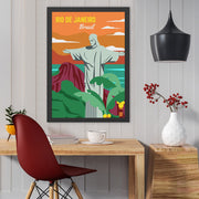 Quadro Decorativo MDF "Rio de Janeiro" 35x45 cm — Multicolor, Impressão UV, Moldura em Poliestireno (2 cm)