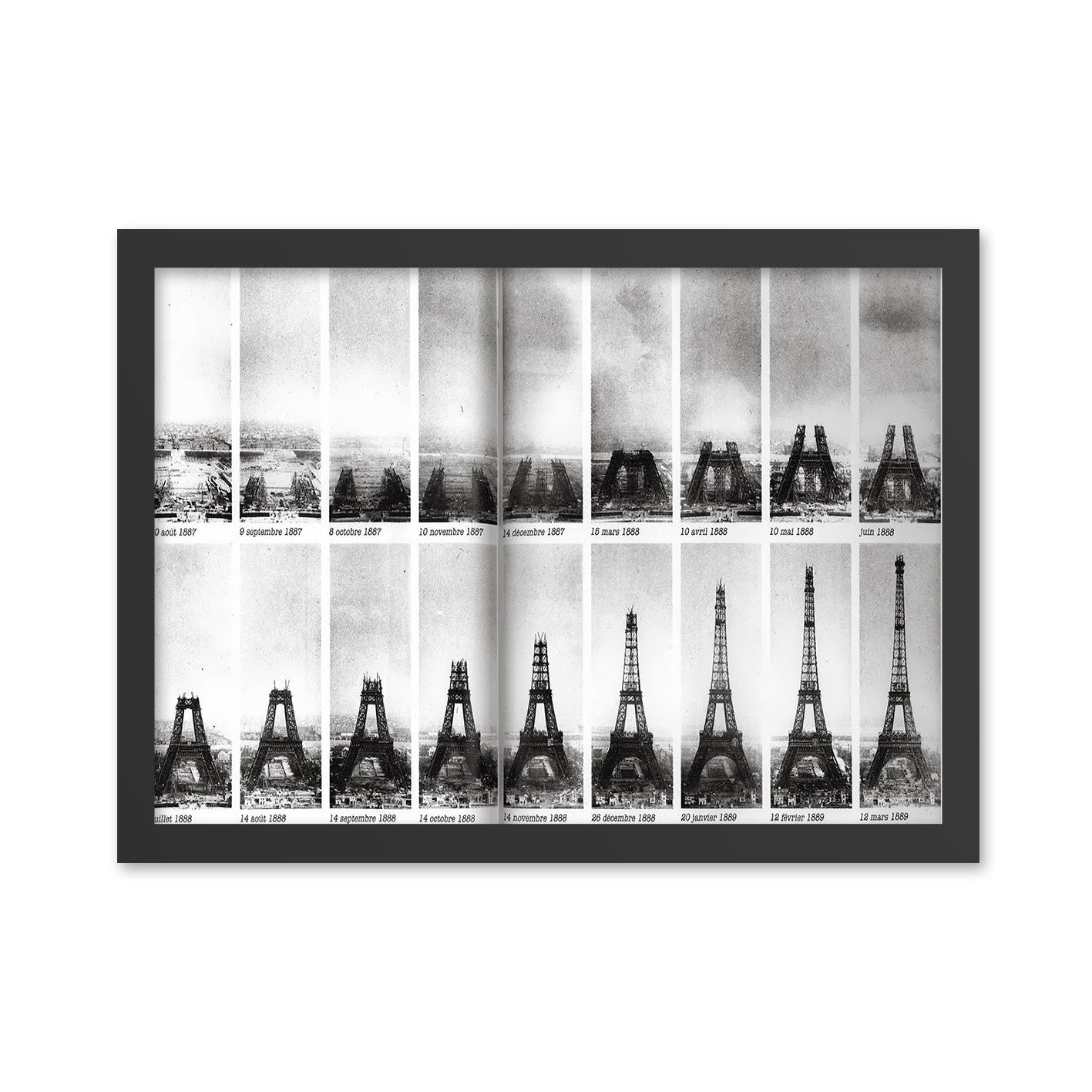 Quadro Decorativo Moldurado “Eiffel Tower 5” 40x55 cm – MDF, Impressão UV, Multicolor