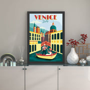 Quadro Decorativo Veneza 35x45 cm em MDF — Impressão UV, Moldura em Poliestireno 2 cm, Multicolor