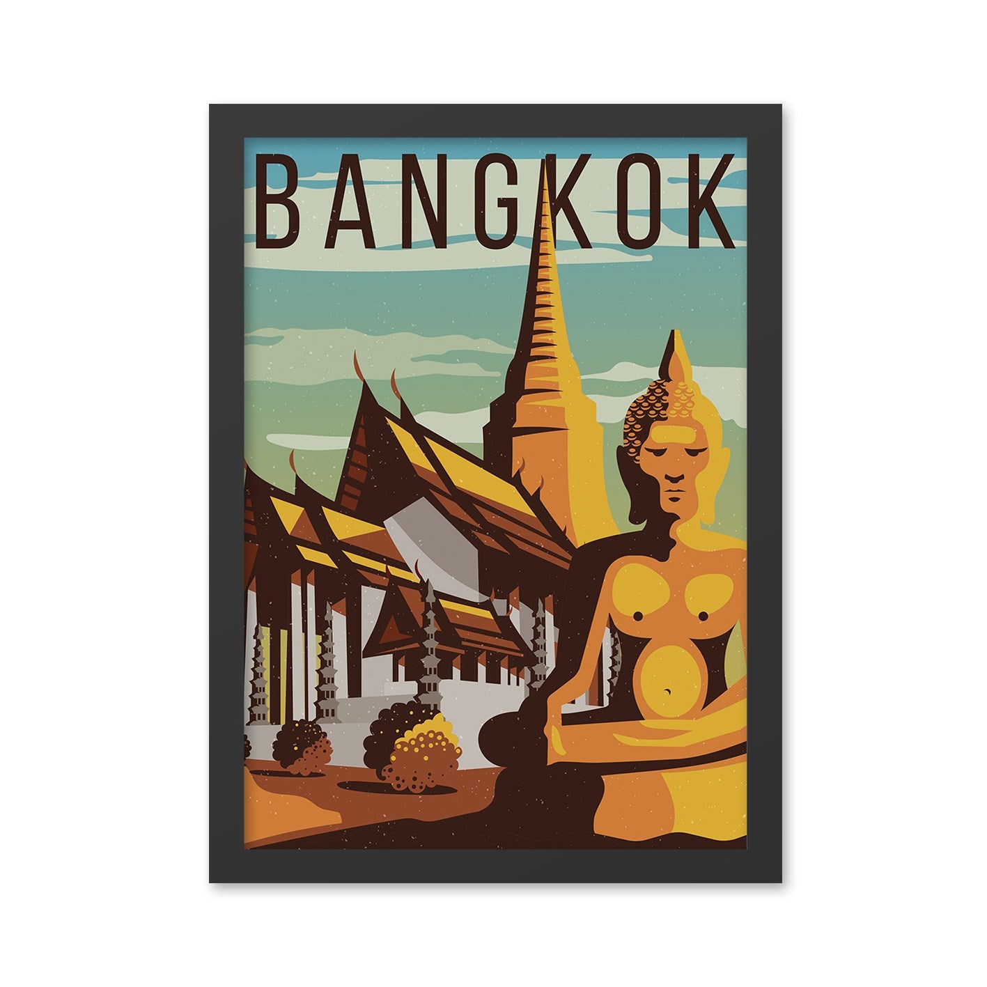 Quadro Decorativo Bangkok 40 x 55 cm em MDF com Moldura em Poliestireno (2 cm), Impressão UV – Multicor