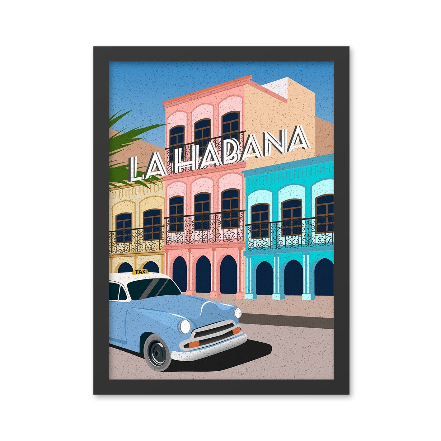 Quadro Decorativo Lahabana 35x45 cm – Multicolor, MDF com Impressão UV e Moldura em Poliestireno 2 cm