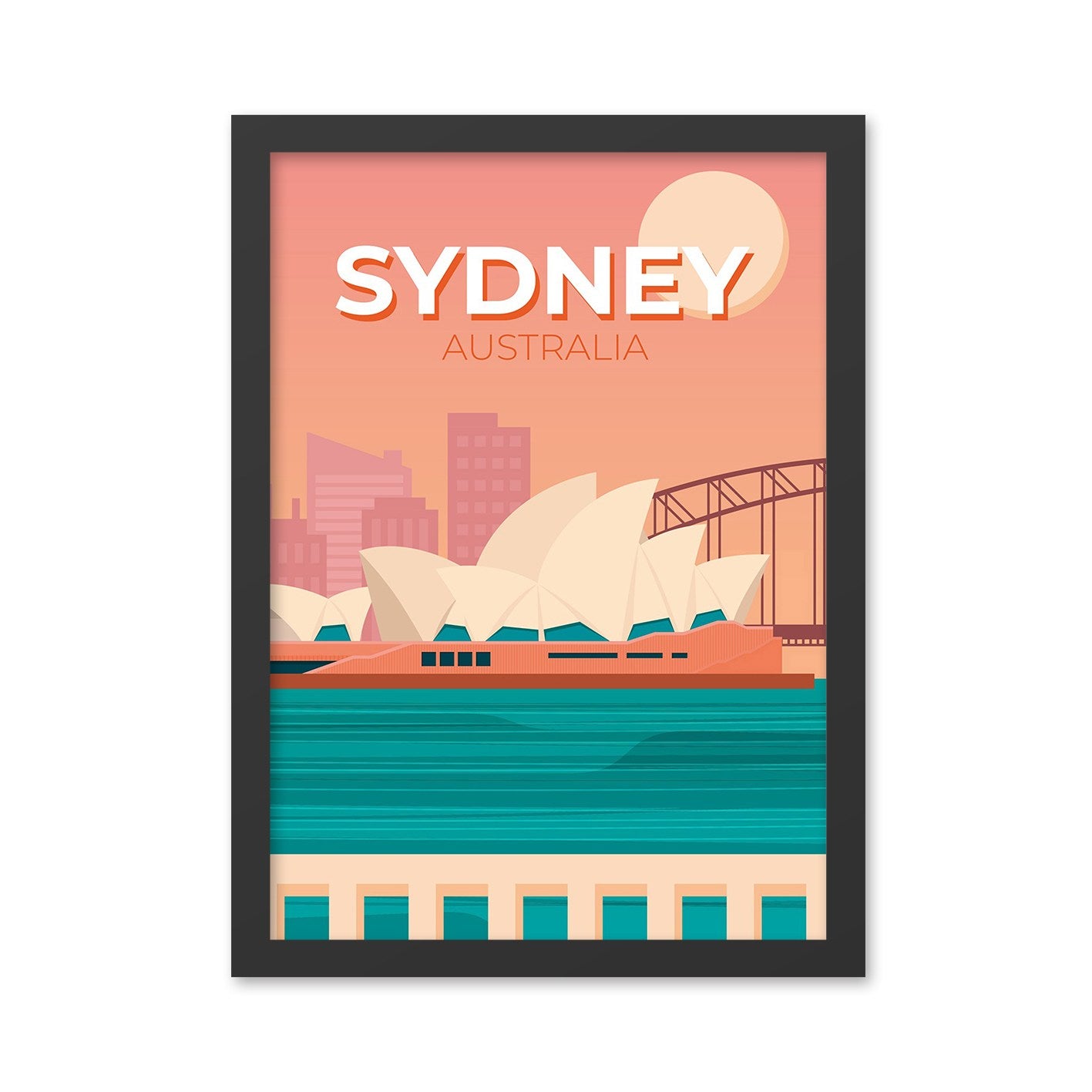 Quadro Decorativo “Sydney” 40x55 cm – Impressão UV, MDF com Moldura em Poliestireno, Multicor