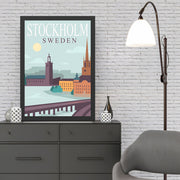 Quadro Decorativo em MDF "Stockholm" 55x75 cm com Moldura (Poliestireno 2 cm) – Impressão UV – Multicolor (617CLT1354)