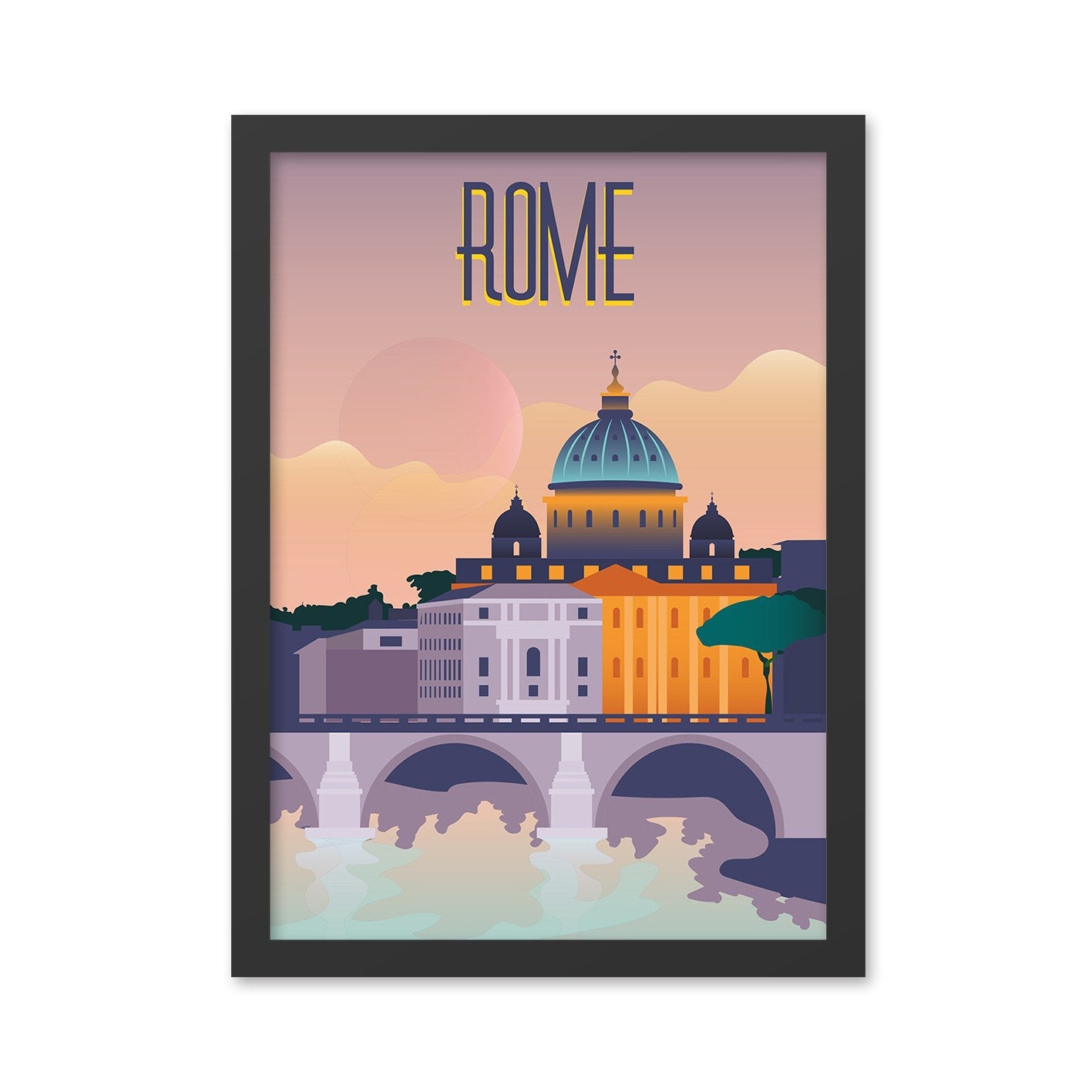 Quadro Decorativo “Roma” 35x45 cm – Multicolor, MDF, Impressão UV, Moldura em Poliestireno (2 cm), pronto a pendurar