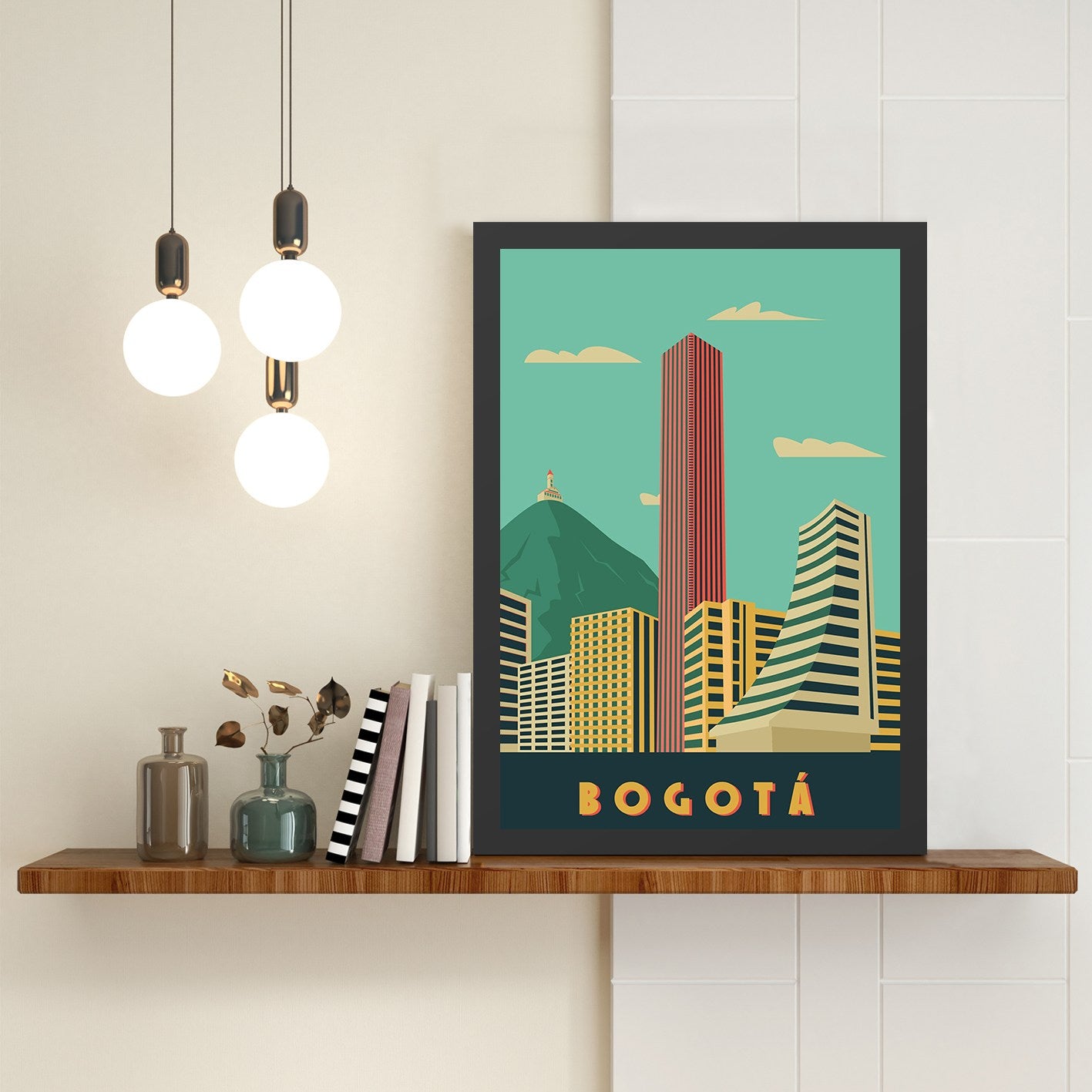 Quadro Decorativo Bogotá 40x55 cm – MDF com Impressão UV, Moldura em Poliestireno (2 cm), Multicolor