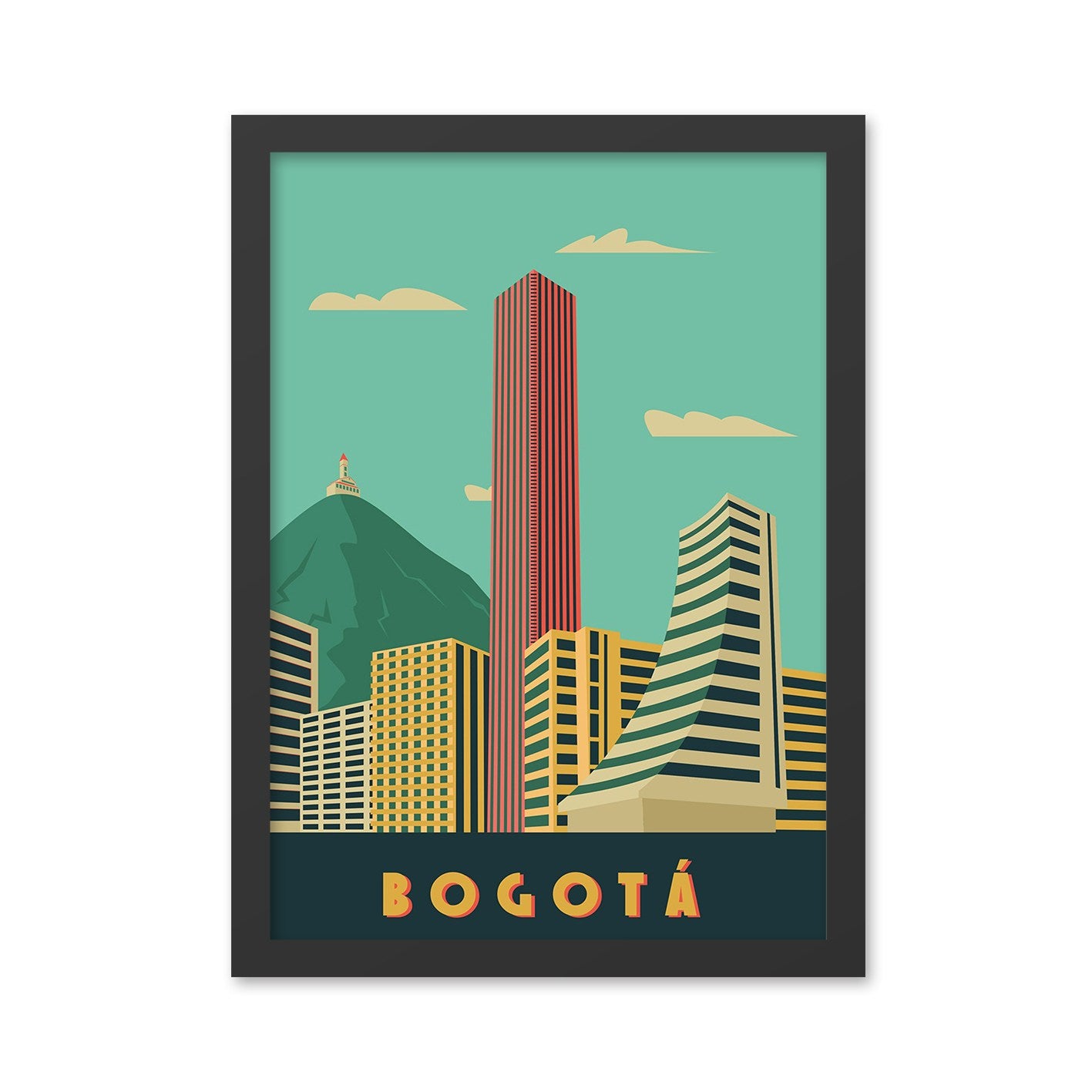Quadro Decorativo Bogotá 40x55 cm – MDF com Impressão UV, Moldura em Poliestireno (2 cm), Multicolor