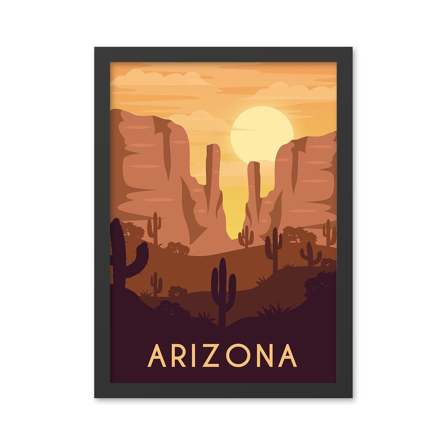 Quadro Decorativo Arizona 35x45 cm – Multicolor, MDF, Moldura em Poliestireno, Impressão UV