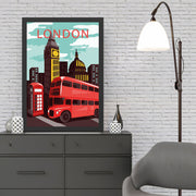 Quadro Decorativo London 8 35x45 cm em MDF, Impressão UV, Moldura em Poliestireno 2 cm – Multicolor