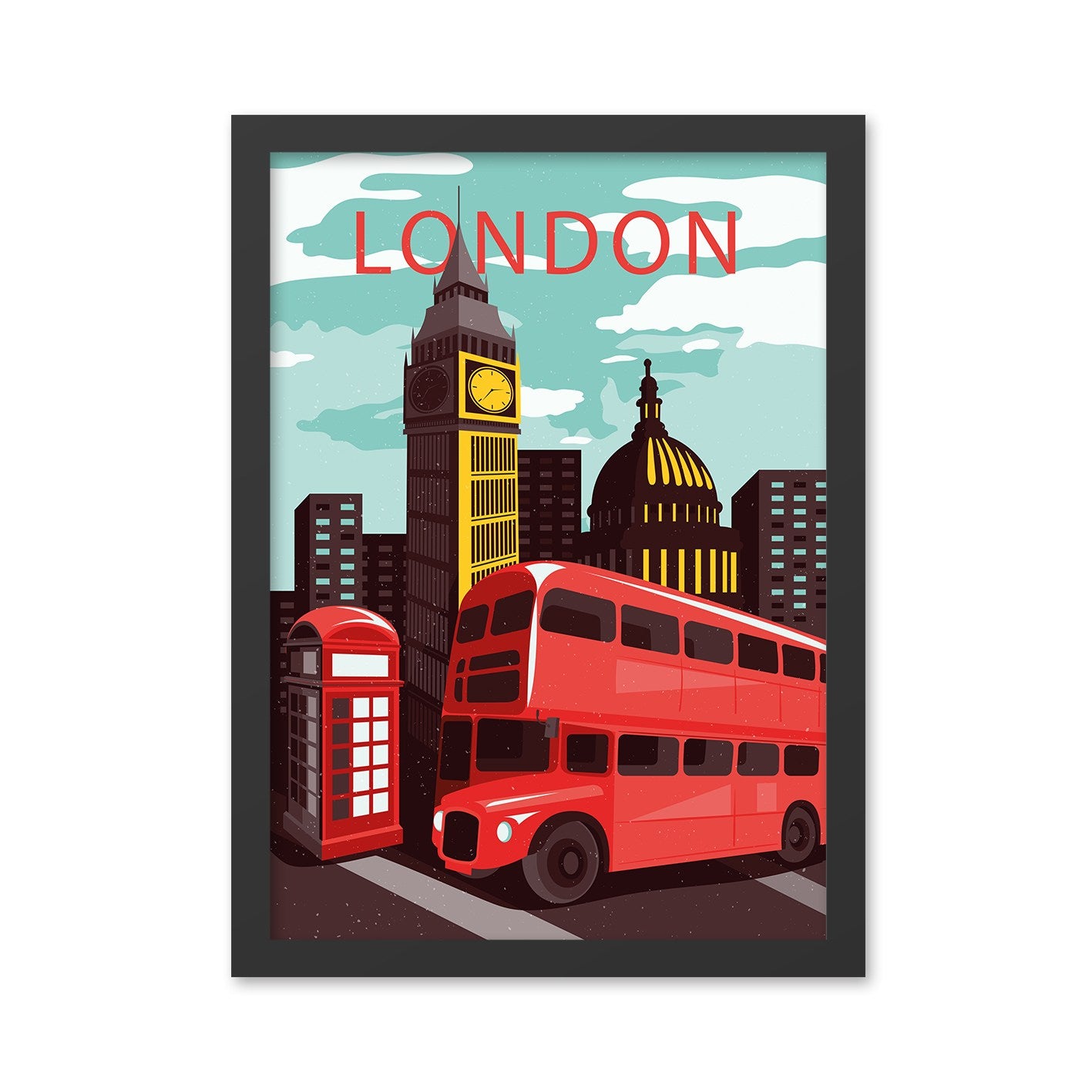 Quadro Decorativo London 8 35x45 cm em MDF, Impressão UV, Moldura em Poliestireno 2 cm – Multicolor