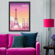 Quadro Decorativo Paris 3 Multicolor 40x55 cm – MDF com Moldura em Poliestireno, Impressão UV