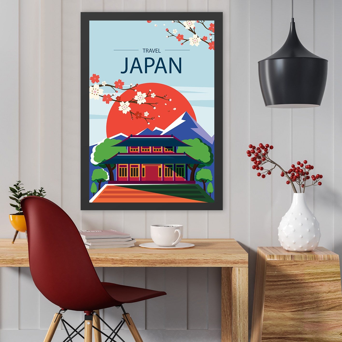 Quadro Decorativo Japão 40x55 cm – MDF, Multicor, Impressão UV, Moldura em Poliestireno 2 cm