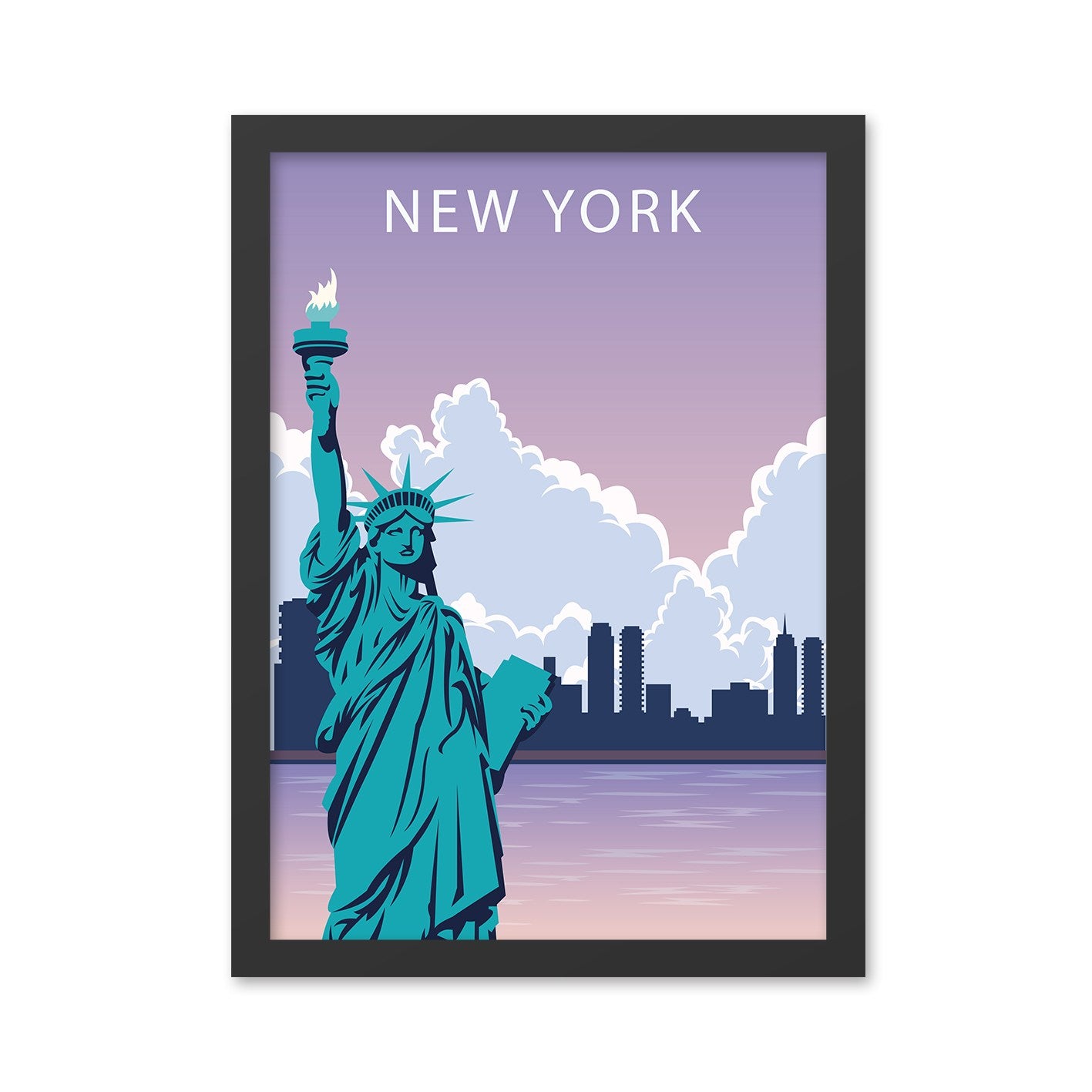 Quadro Decorativo New York 2 40x55 cm – MDF com Moldura em Poliestireno 2 cm, Impressão UV, Multicolor