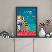 Quadro Decorativo Amalfi 55 x 75 cm – Multicolor, MDF com Moldura em Poliestireno, Impressão UV