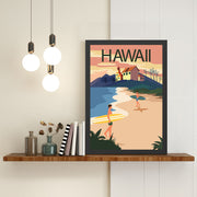 Quadro Decorativo Hawaii 35x45 cm – Multicolor, MDF, Moldura em Poliestireno (2 cm), Impressão Digital UV, Pronto a Pendurar
