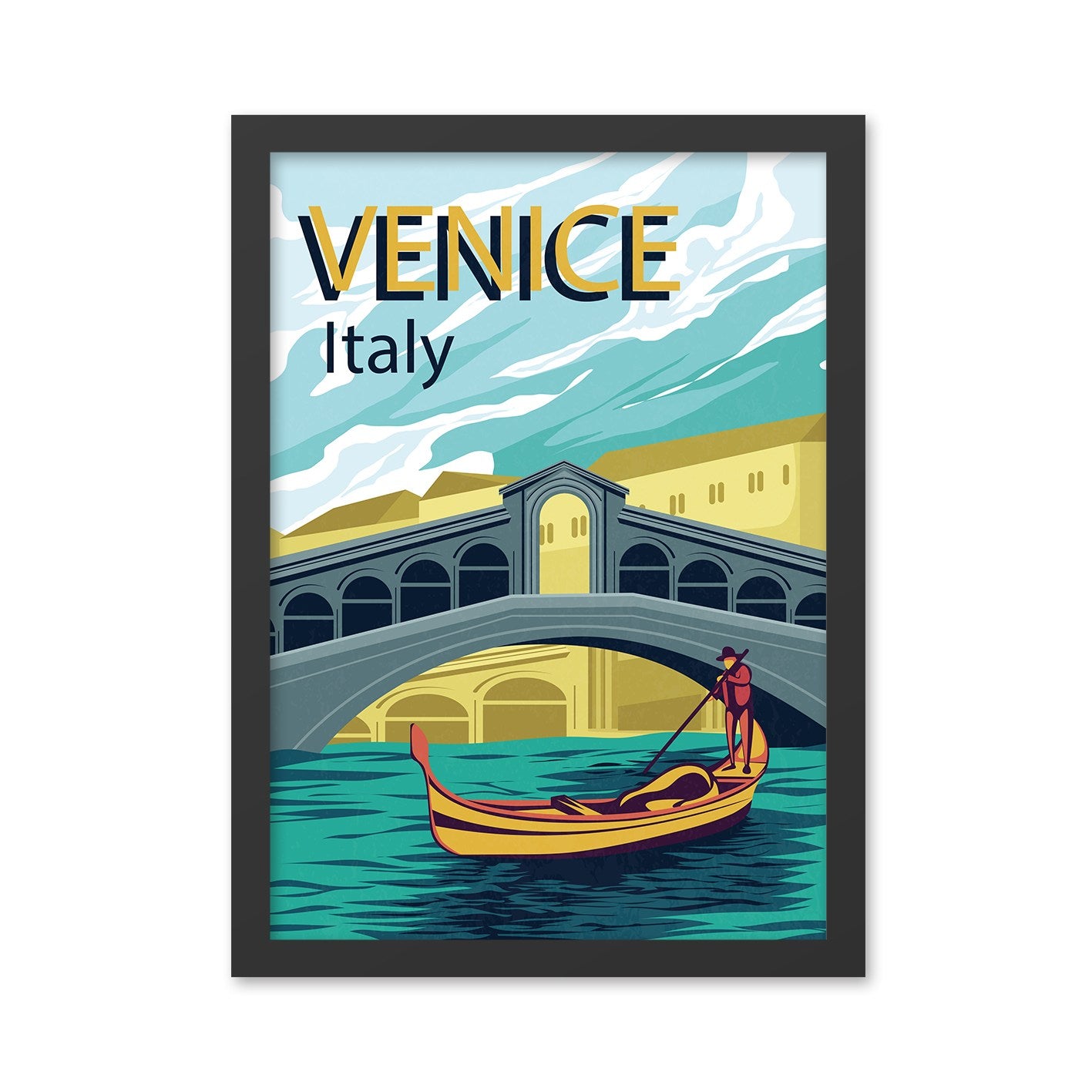 Quadro Decorativo com Moldura Venice 2, 35x45 cm, MDF, Impressão UV, Multicolorido