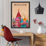 Quadro Decorativo Moscovo 40x55 cm, Multicolor, MDF com Moldura (Impressão UV)
