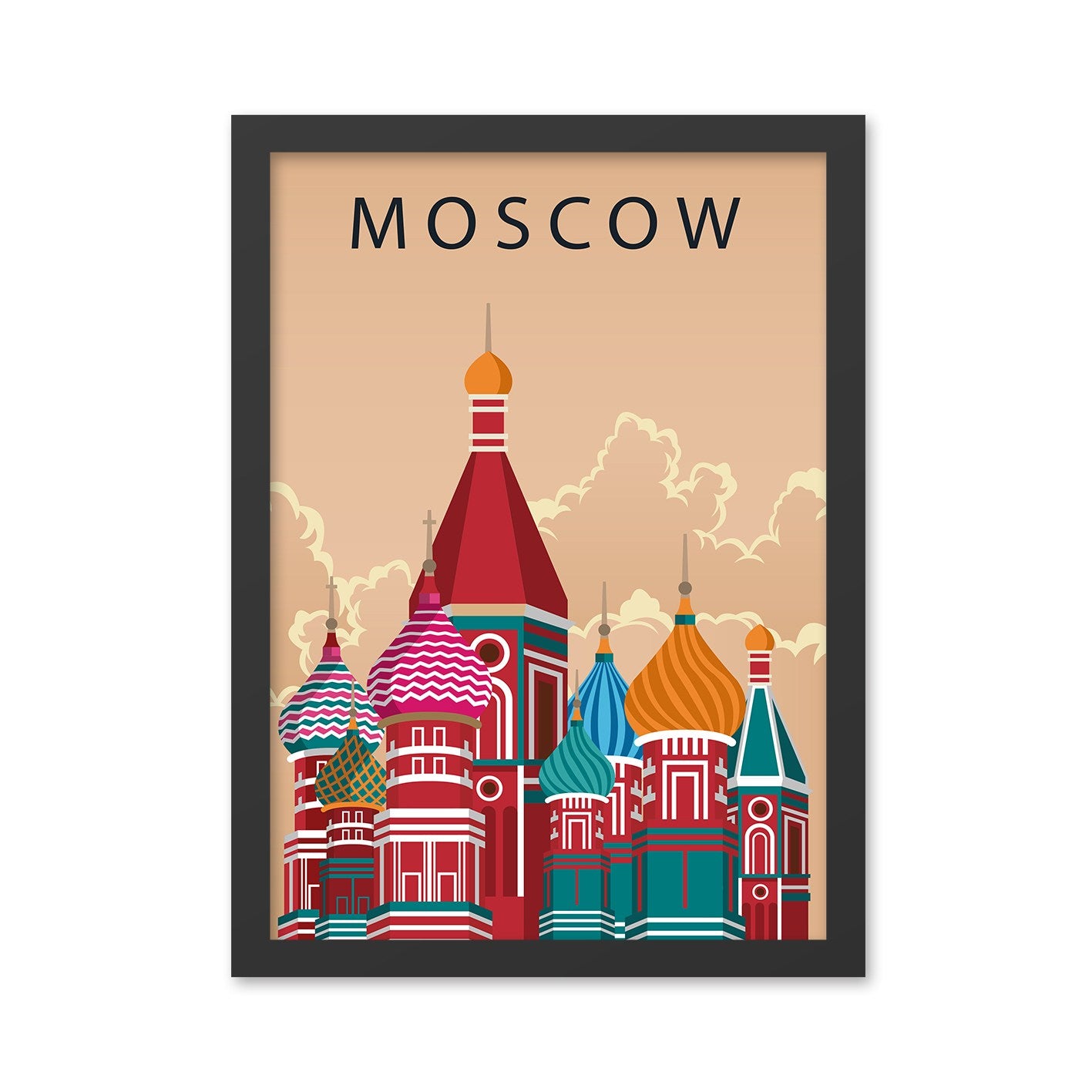 Quadro Decorativo Moscovo 40x55 cm, Multicolor, MDF com Moldura (Impressão UV)