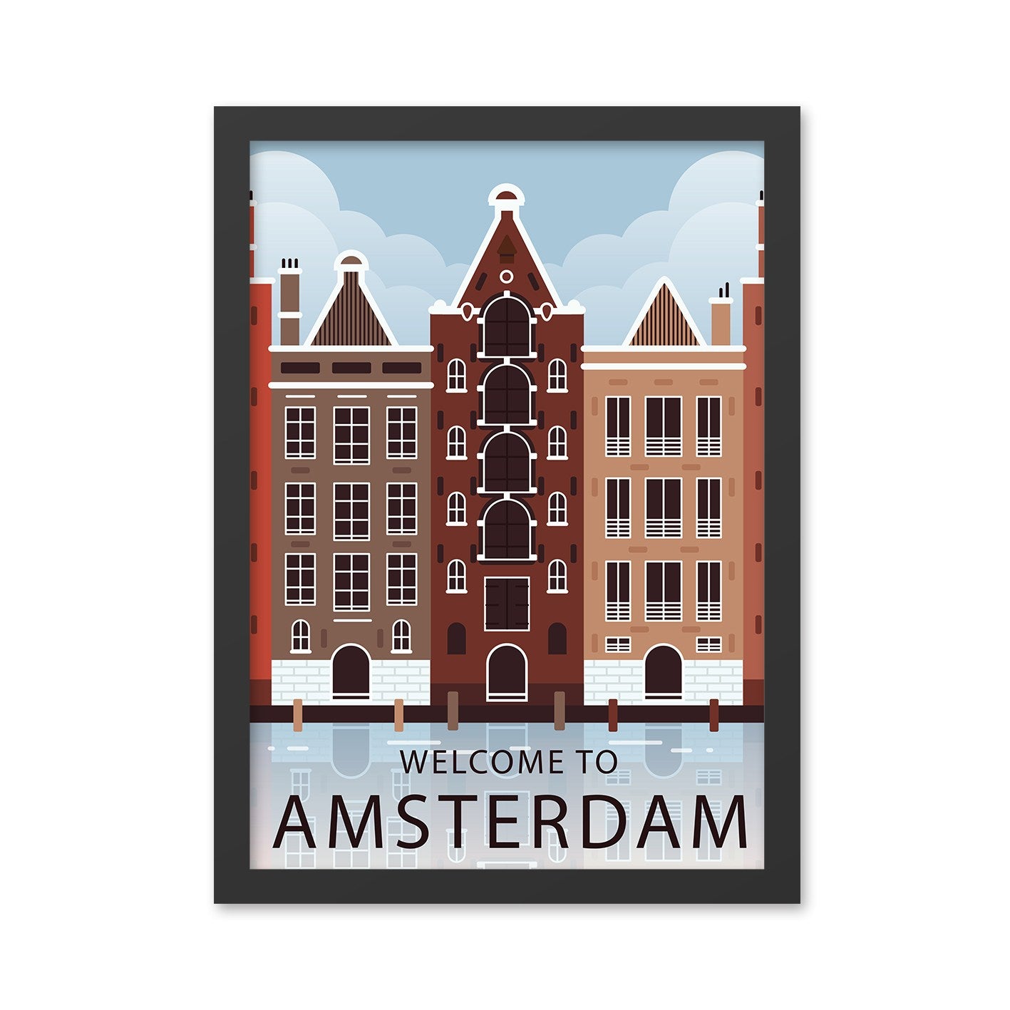 Quadro Decorativo Moldurado Amsterdam 2 35x45 cm — Multicolor, MDF, Impressão UV