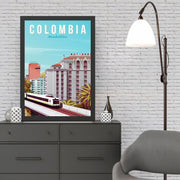 Quadro Decorativo Colômbia 35x45 cm – MDF com Moldura em Poliestireno 2 cm, Impressão UV, Multicolor, Pronto a Pendurar