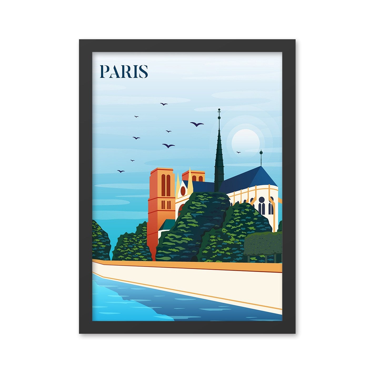 Quadro Decorativo Paris 5 35x45 cm — MDF Moldurado, Multicolor, Impressão UV