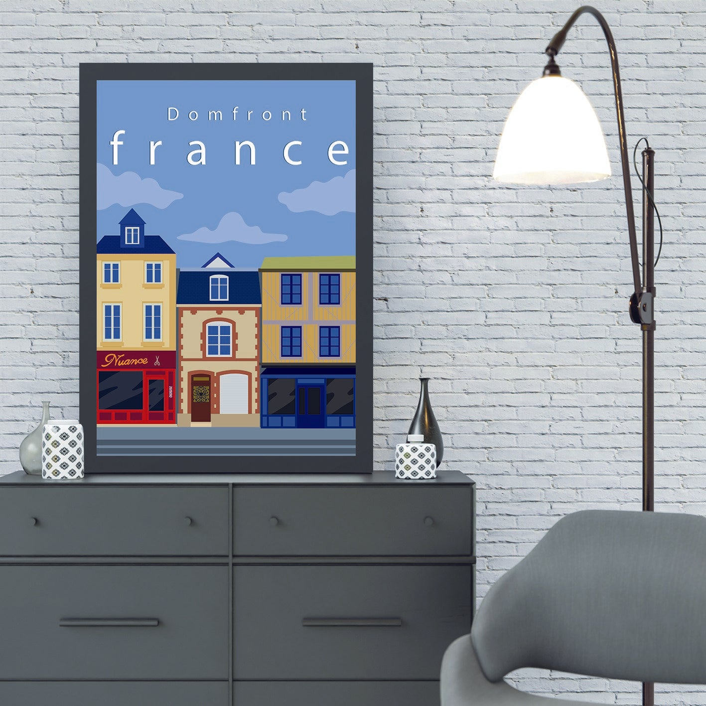 Quadro Decorativo MDF com Moldura Domfront 40x55 cm – Multicolor (Impressão UV)