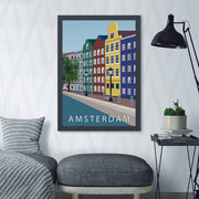 Quadro Decorativo "Amsterdam 4" 40 x 55 cm – Multicolor, MDF com Impressão UV, Moldura em Poliestireno (2 cm)