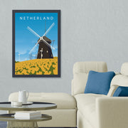 Quadro Decorativo Netherland 55x75 cm em MDF — Multicolor, Impressão UV, Moldura em Poliestireno