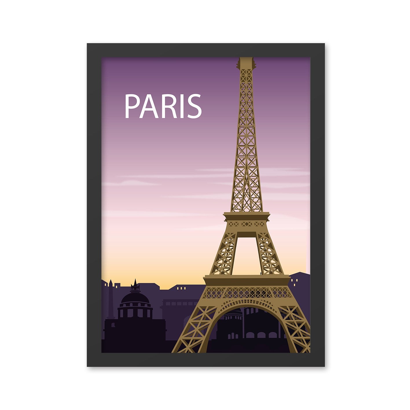 Quadro Decorativo em MDF “Paris 6” 55x75 cm, Multicolor, Moldura Poliestireno 2 cm, Impressão UV, Pronto a Pendurar