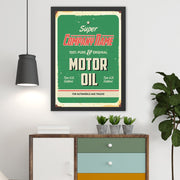 Quadro Decorativo Motor Oil 35x45 cm – MDF com moldura em poliestireno 2 cm, impressão UV, multicolor