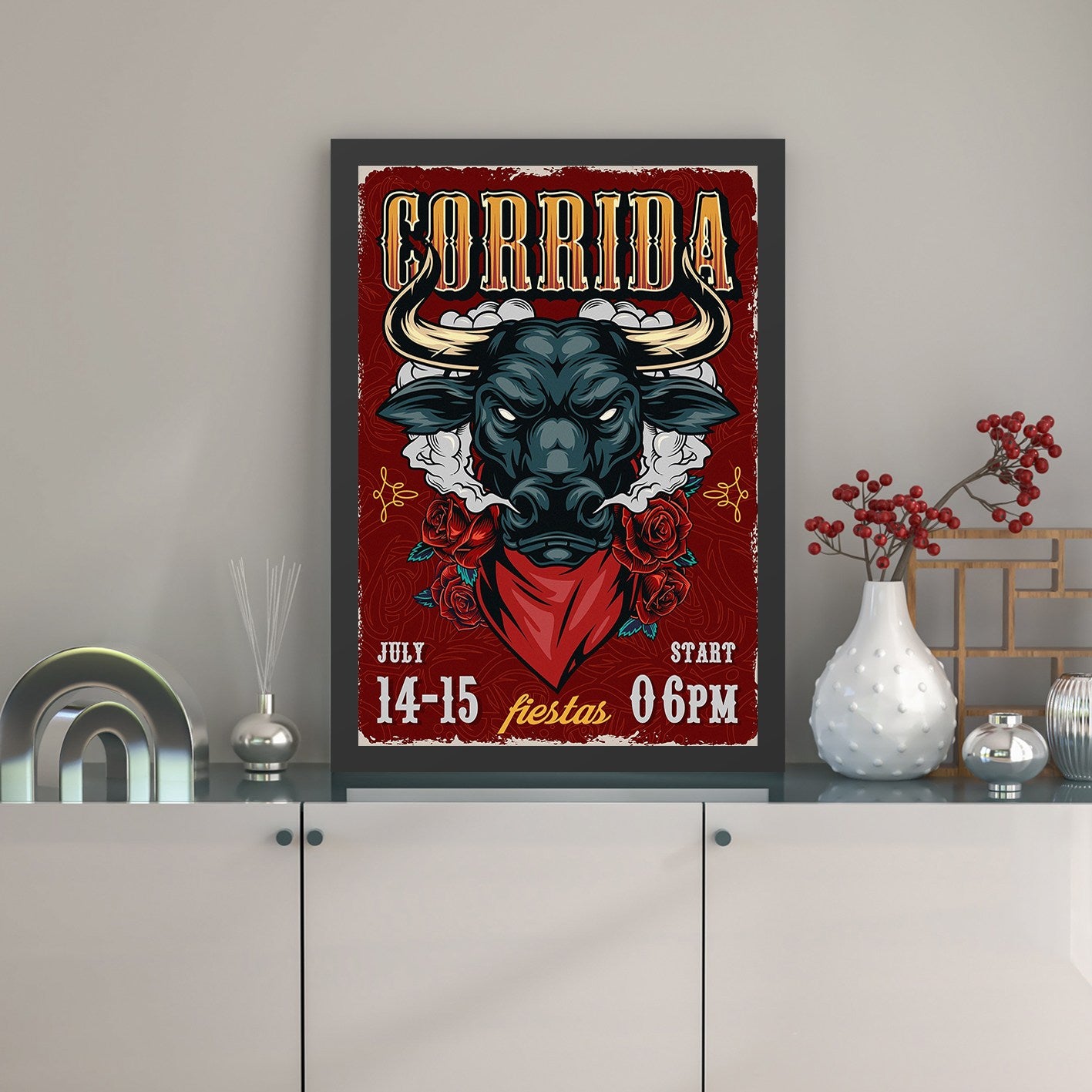 Quadro Decorativo Corrida 35 x 45 cm – Multicolor, MDF com Moldura em Poliestireno