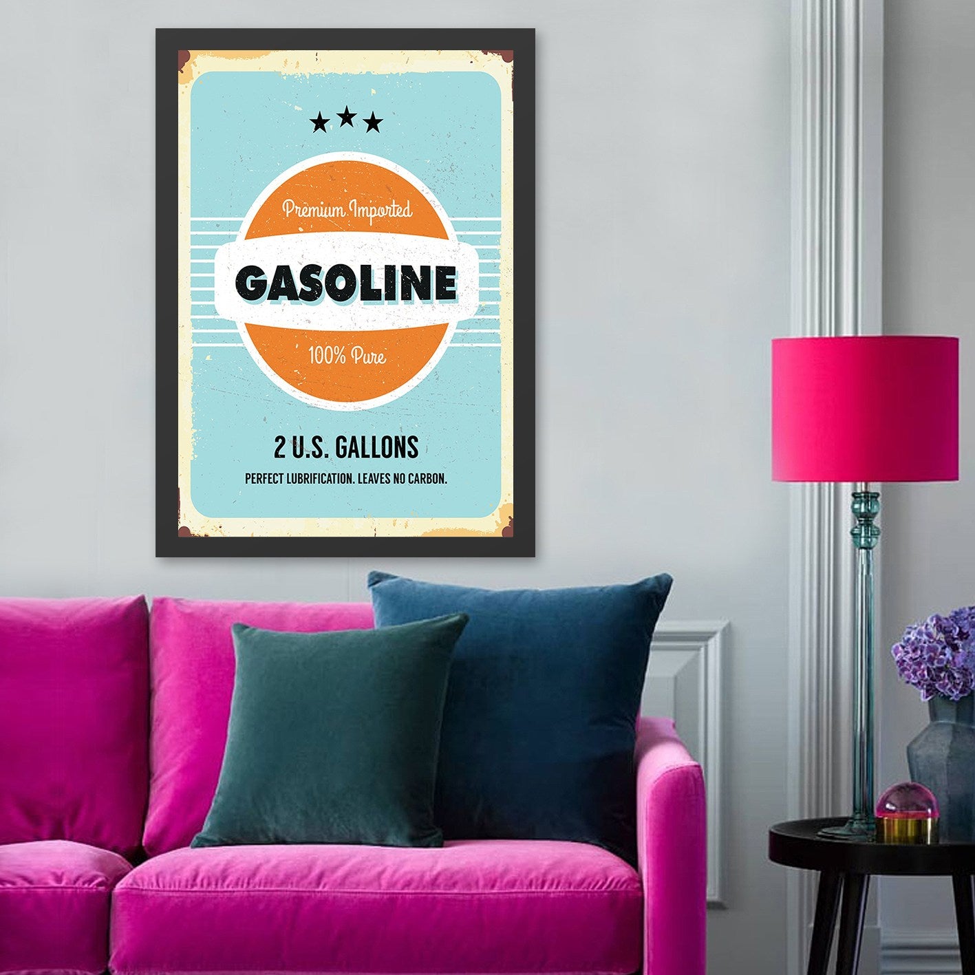 Quadro Decorativo "Gasoline" 35x45 cm – MDF com Moldura em Poliestireno (2 cm), Impressão UV, Multicolor