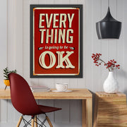 Quadro Decorativo com Moldura em MDF “Everything OK 3”, Multicolor, 40 x 55 cm – Impressão Digital UV