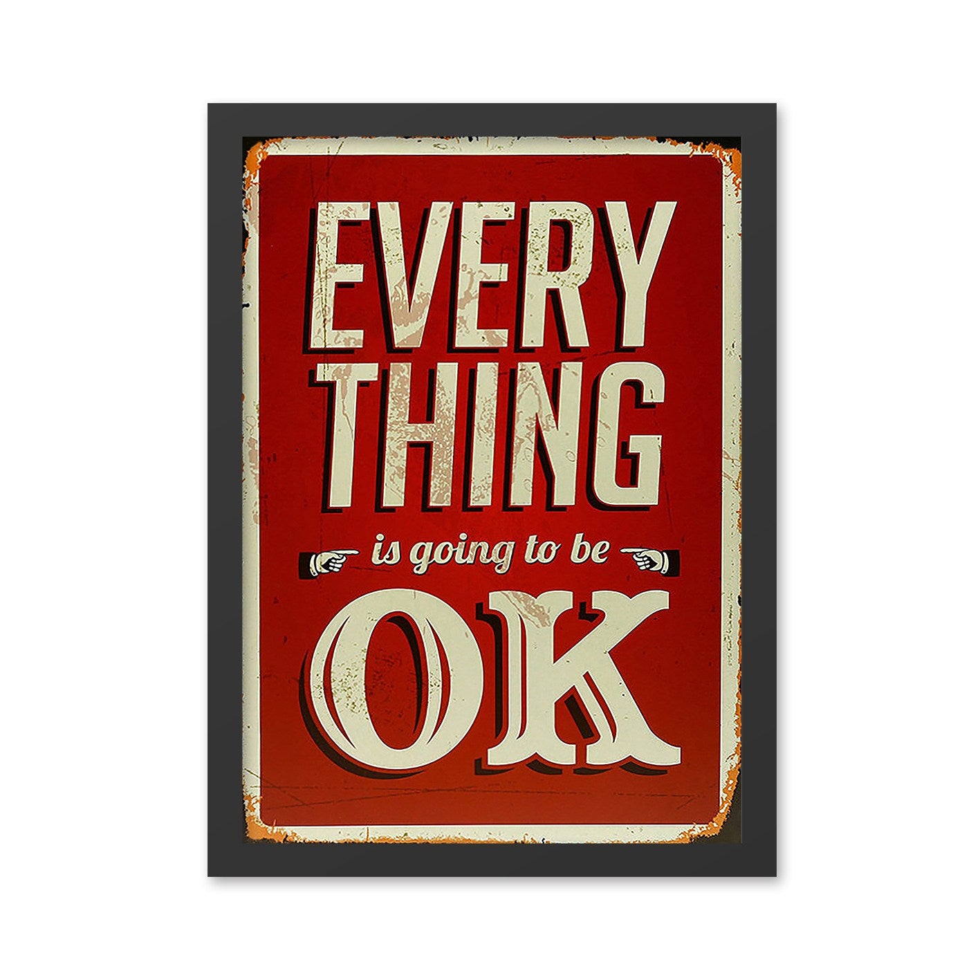 Quadro Decorativo Moldurado Everything OK 3 55x75 cm – Multicolor, MDF com Impressão UV, Moldura Poliestireno 2 cm, Pronto a Pendurar