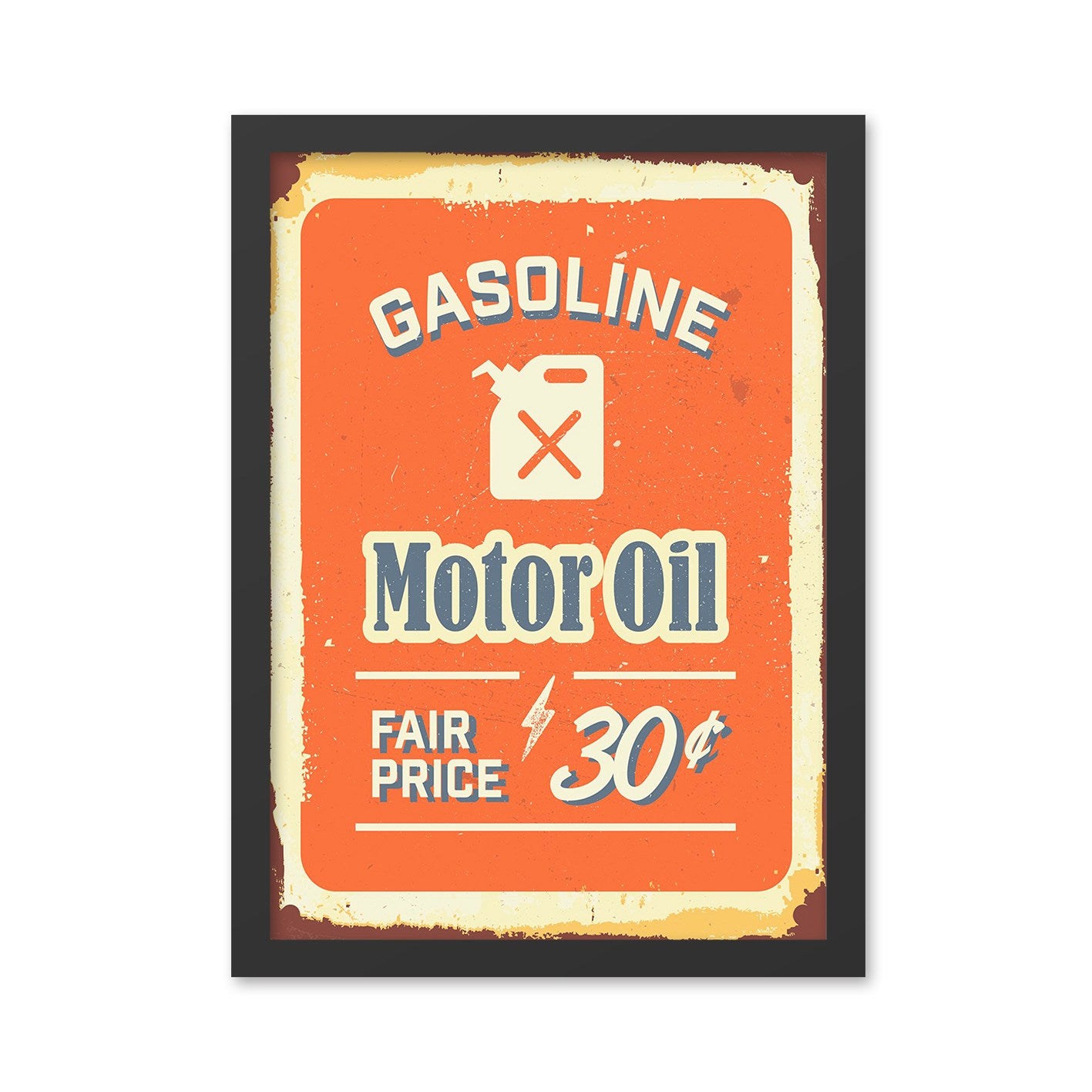 Quadro Decorativo Motor Oil 2 35x45 cm – MDF com Moldura, Impressão UV, Multicolor