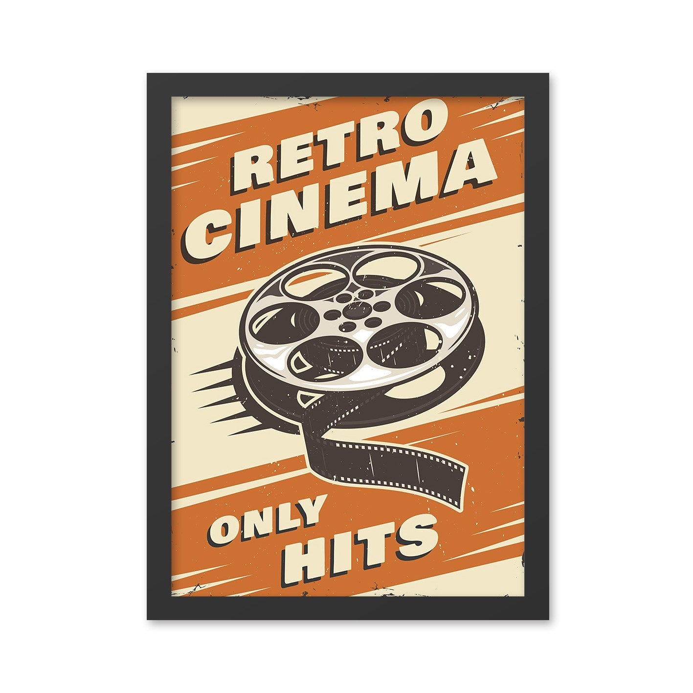 Quadro Decorativo Retro Cinema 3 35x45 cm – Multicolor, MDF com moldura em poliestireno (2 cm), impressão UV