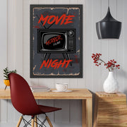 Quadro Decorativo Moldurado “Movie Night” 35x45 cm – Multicor, MDF, Impressão UV, Pronto a Pendurar