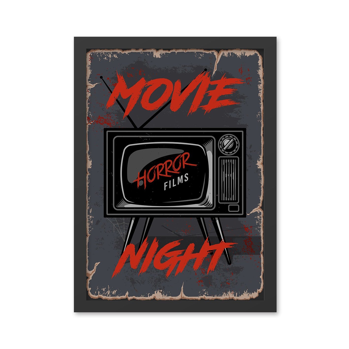 Quadro Decorativo Moldurado “Movie Night” 35x45 cm – Multicor, MDF, Impressão UV, Pronto a Pendurar
