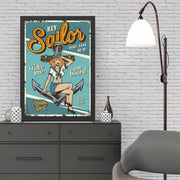 Quadro Decorativo "Sailor" 55x75 cm – MDF com Moldura em Poliestireno (2 cm), Impressão UV, Multicolor
